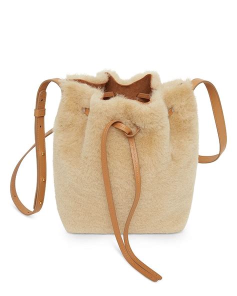 mansur gavriel shearling bucket bag